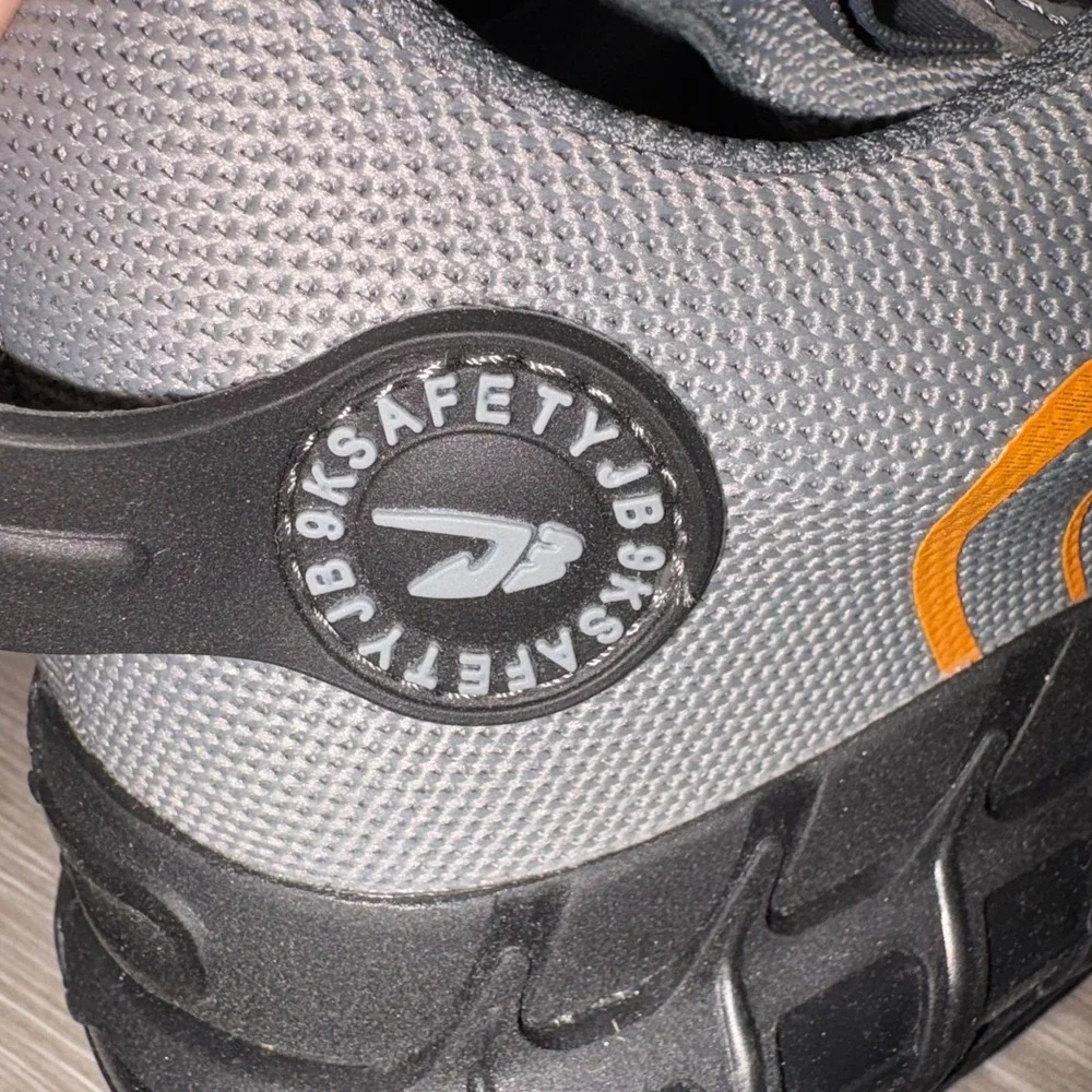 9K SAFETY JB Mens Gray Steel Toe Air Cushion Safety Work Shoes Size‎ US 8